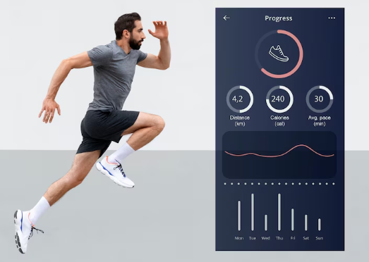 Fitness progress tracking with workout logs and performance charts